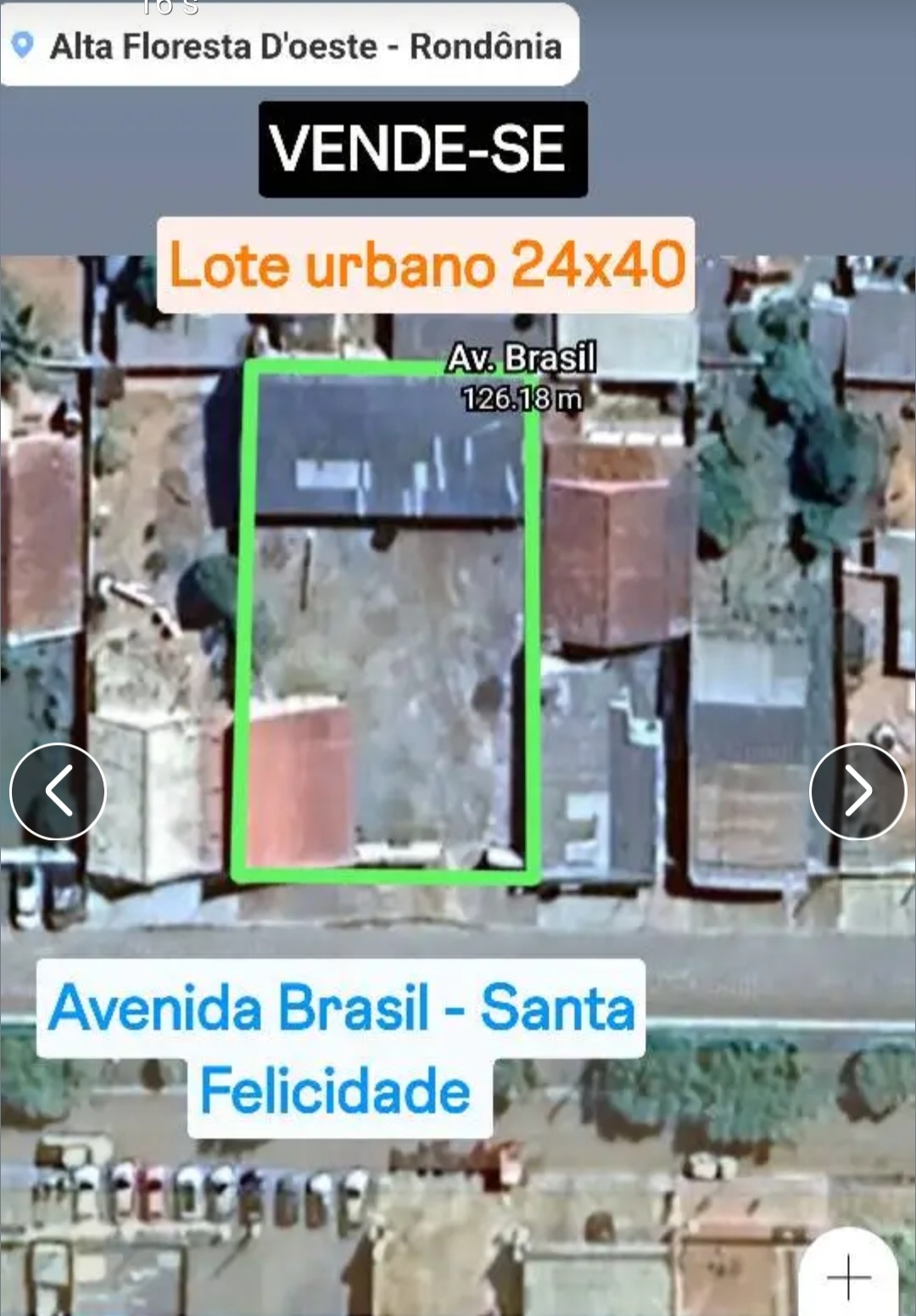 Venda PONTO COMERCIAL Alta Floresta D´Oeste - RO